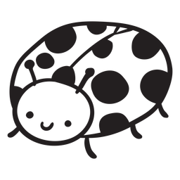 Cute Ladybug Outline PNG & SVG Design For T-Shirts