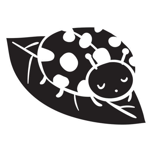 Download Cute ladybug resting leaf silhouette - Transparent PNG ...