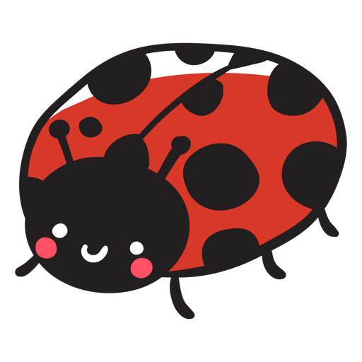 Cute ladybug three quarter PNG Design