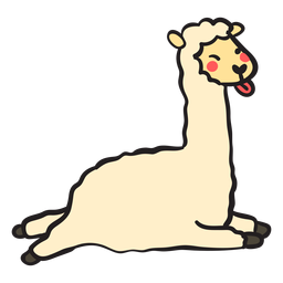Linda llama corriendo saltando Diseño PNG
