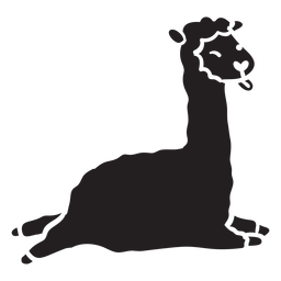 Cute Llama Running Jumping Silhouette PNG & SVG Design For T-Shirts