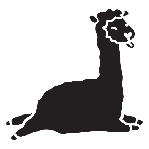 Cute llama running jumping silhouette PNG Design