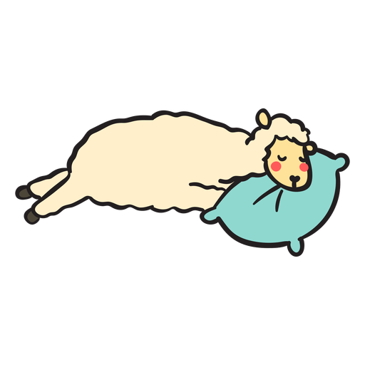 Cute llama sleeping PNG Design