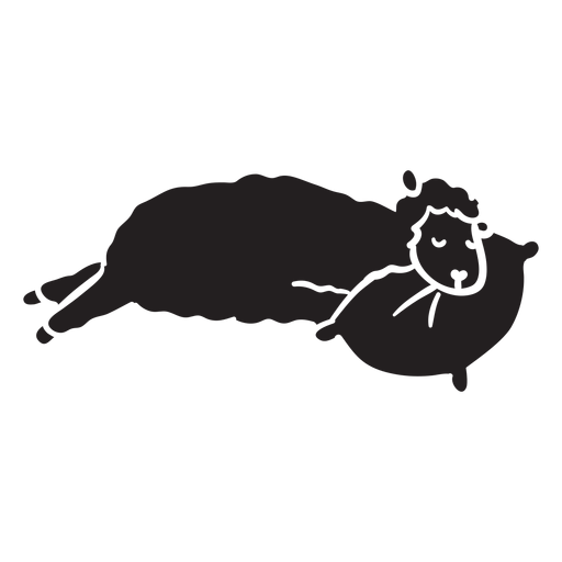 Cute llama sleeping silhouette PNG Design