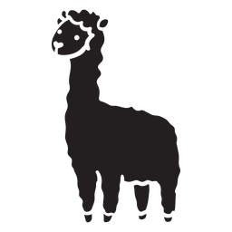 Silhueta de perfil em pé de lhama fofa Desenho PNG