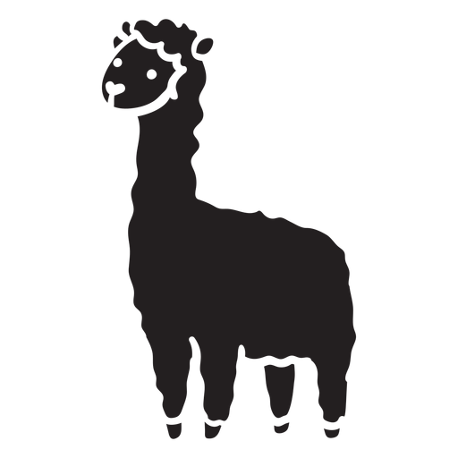 Linda silueta de perfil de pie de llama Diseño PNG