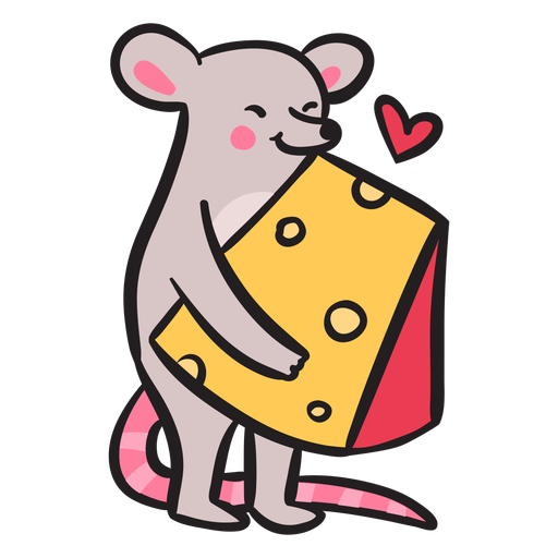 Rato fofo adora queijo Desenho PNG