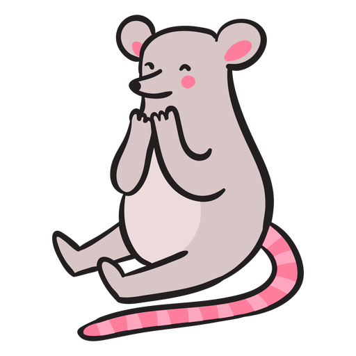 Cute mouse sitting PNG Design