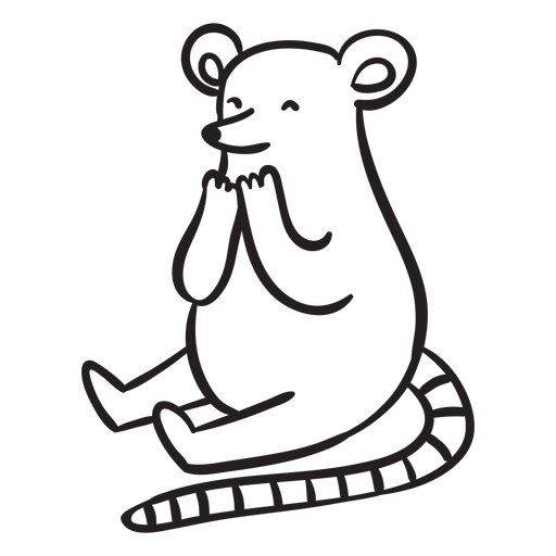 Cute mouse sitting outline Transparent PNG & SVG vector file