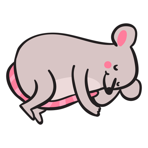 Cute mouse sleeping PNG Design