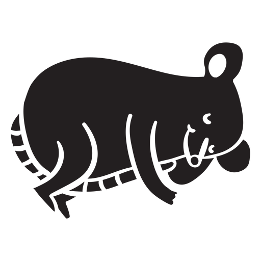 Cute mouse sleeping silhouette PNG Design