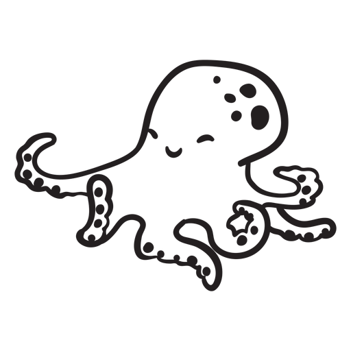 Cute octopus outline PNG Design
