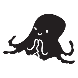 Cute octopus scheming sihouette PNG Design Transparent PNG