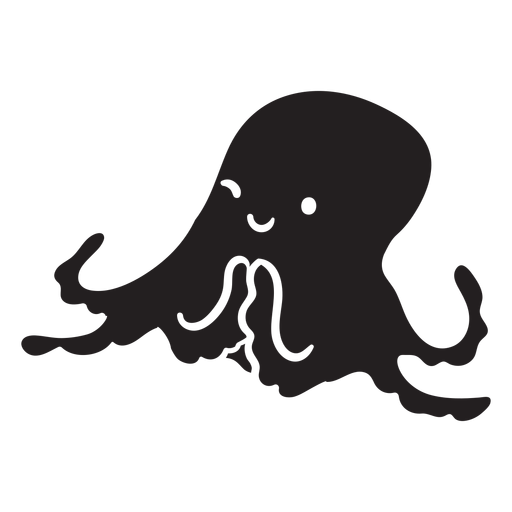 Cute octopus scheming sihouette PNG Design