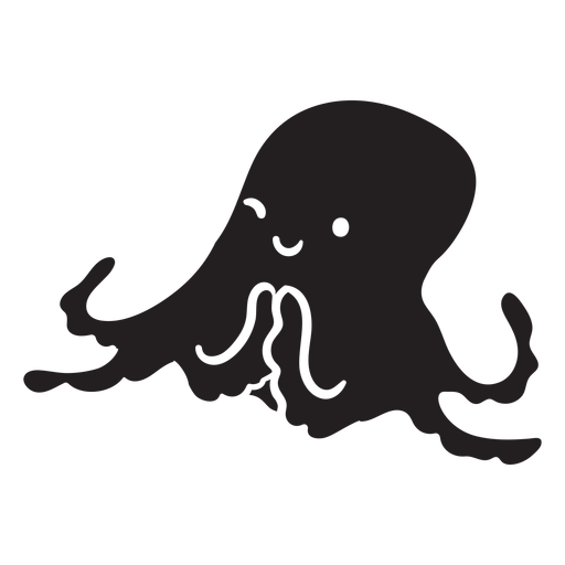 Sihouette intrigante lindo pulpo Diseño PNG