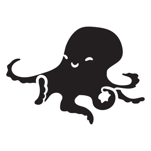 Cute octopus silhouette PNG Design