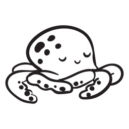 Cute octopus sleeping outline PNG Design Transparent PNG
