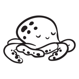 Esquema para dormir lindo pulpo Diseño PNG