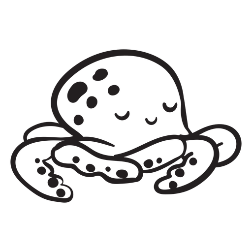 Cute octopus sleeping outline PNG Design