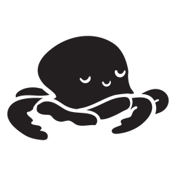 Silueta de dormir lindo pulpo Diseño PNG