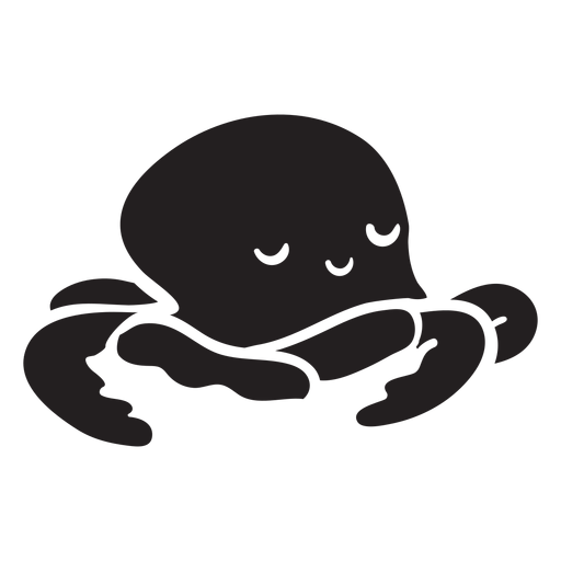 Cute octopus sleeping silhouette PNG Design