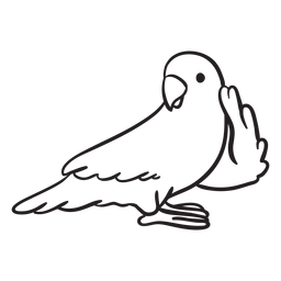 Netter Papagei der Umriss hört PNG-Design