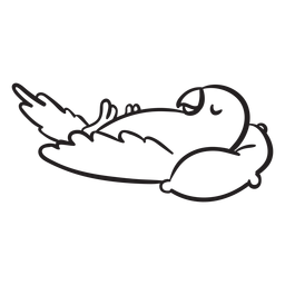 Lindo loro almohada para dormir esquema Diseño PNG