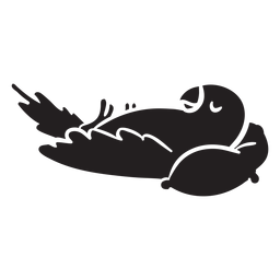 Silhueta de travesseiro fofo papagaio dormindo Desenho PNG