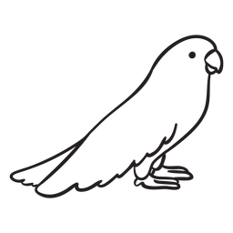 Esquema de perfil de pie lindo loro Diseño PNG