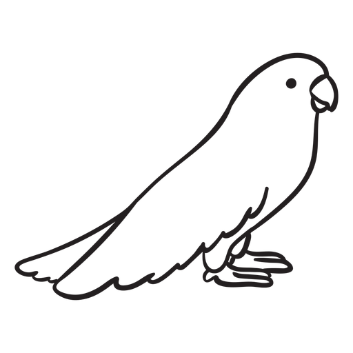 Cute parrot standing profile outline PNG Design