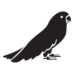 Silhueta de perfil de papagaio fofo em pé Desenho PNG