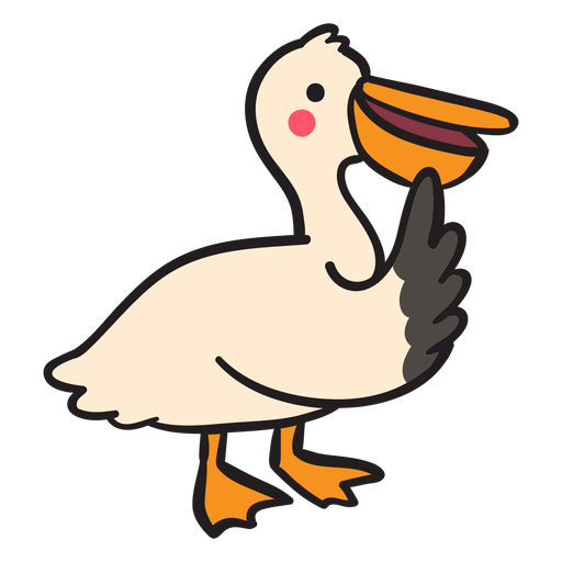 Cute pelican standing thinking PNG Design