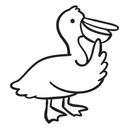 Cute pelican standing thinking outline PNG Design Transparent PNG