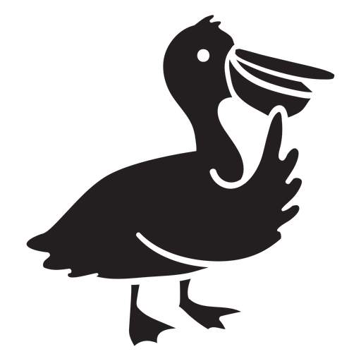 Cute pelican standing thinking silhouette PNG Design