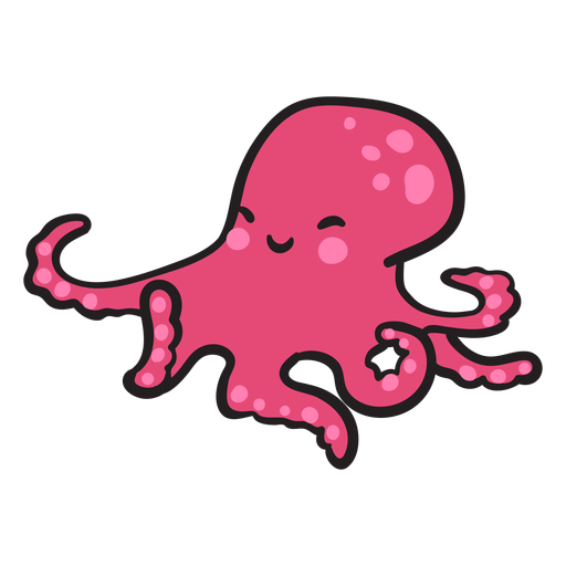 Cute purple octopus PNG Design
