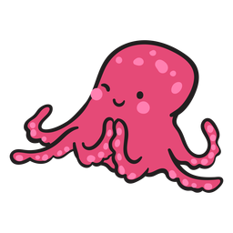 Cute purple octopus scheming PNG Design