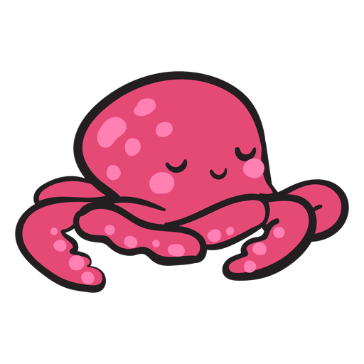 Cute purple octopus sleeping PNG Design