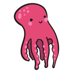 Polvo roxo fofo nadando Desenho PNG