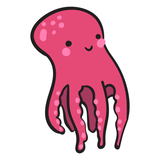 Cute purple octopus swimming up PNG Design