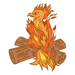 Phoenix perching logs PNG Design