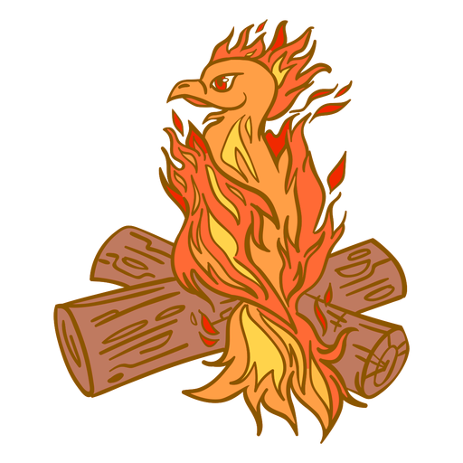 Phoenix perching logs PNG Design