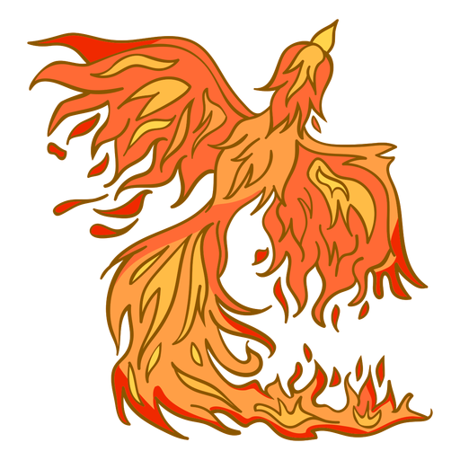 Phoenix saindo do fogo Desenho PNG