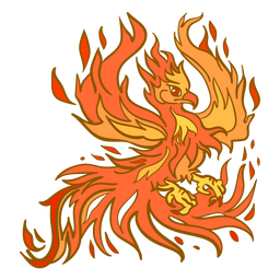 Phoenix abrindo asas Desenho PNG