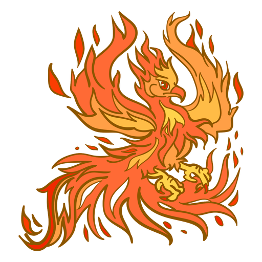 Phoenix spreading wings PNG Design