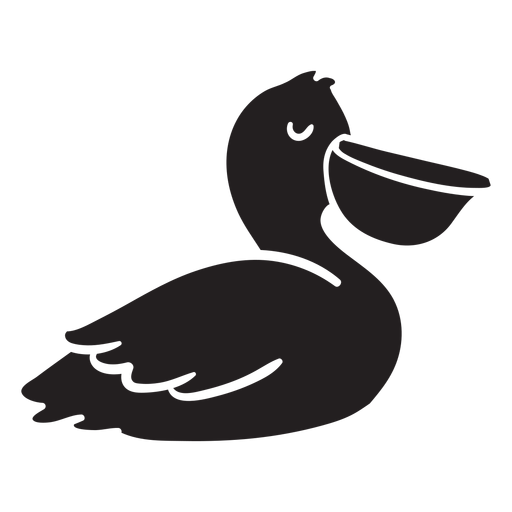 Resting pelican eyes closed sihouette PNG Design