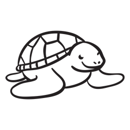 Sea turtle smiling outline PNG Design