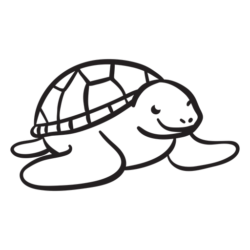 Sea turtle smiling outline