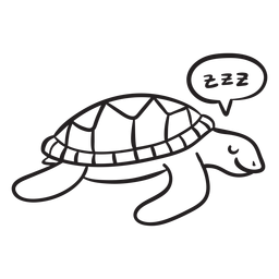 Sleeping sea turtle outline PNG Design Transparent PNG