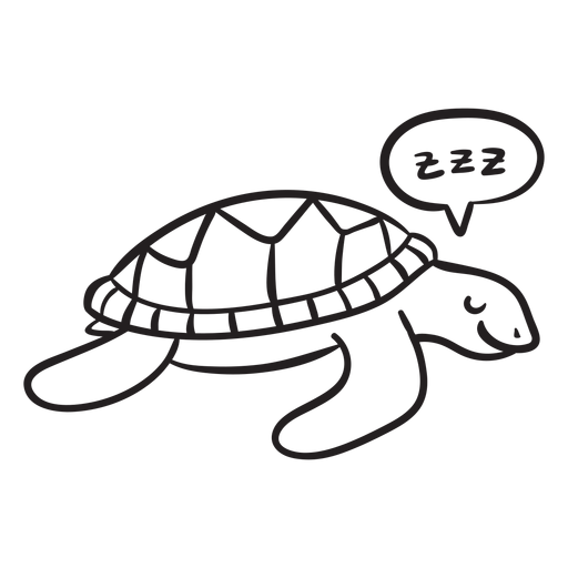 Contorno de tartaruga marinha dormindo Desenho PNG