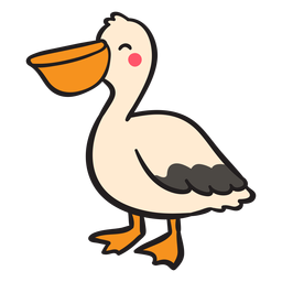 Pelícano sonriente de pie Diseño PNG